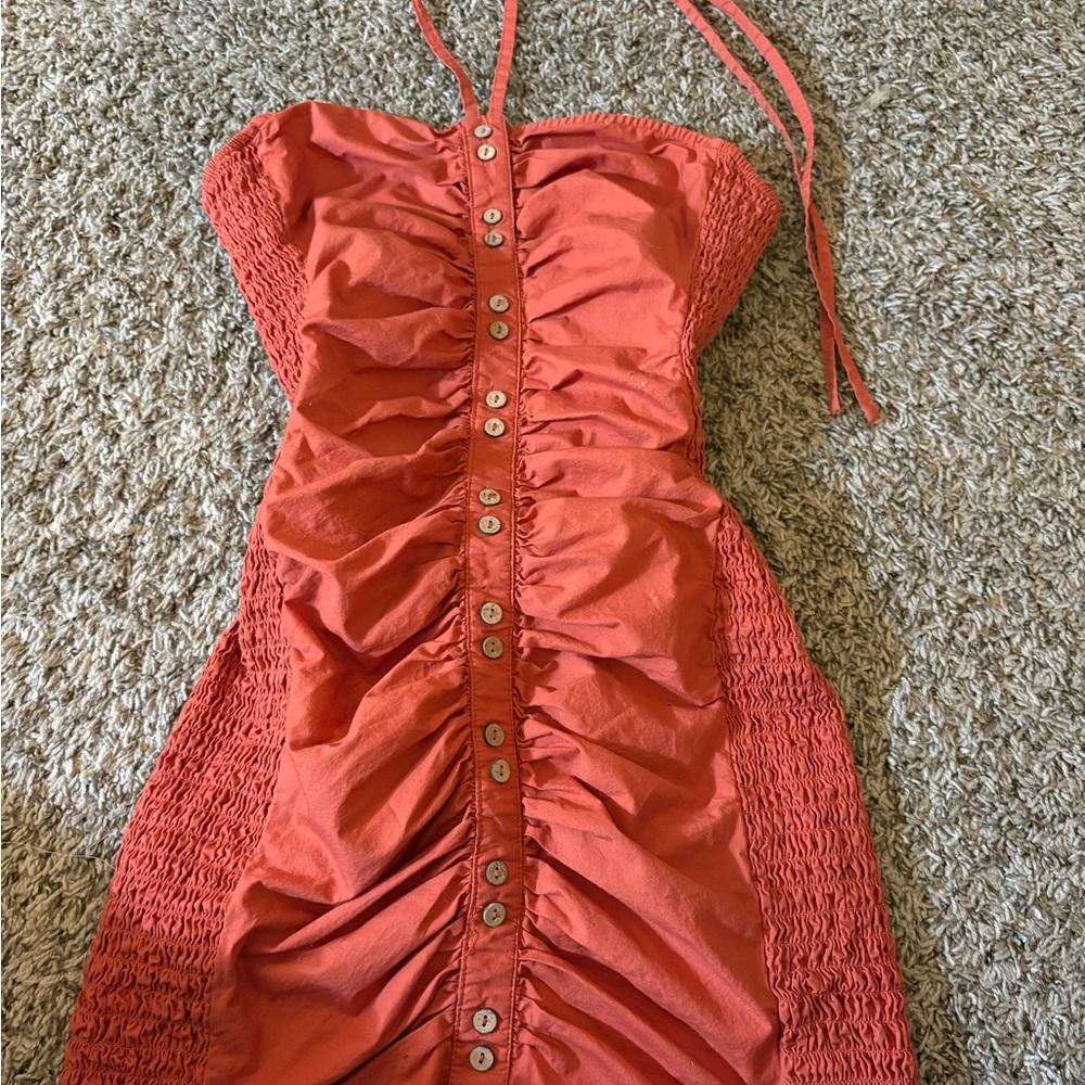 Free People Vibrant Orange Dress